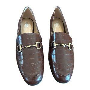 Alfani Gayle Leather Classic Loafers Horse Bit Step N Flex  Slip On NEW Size 11